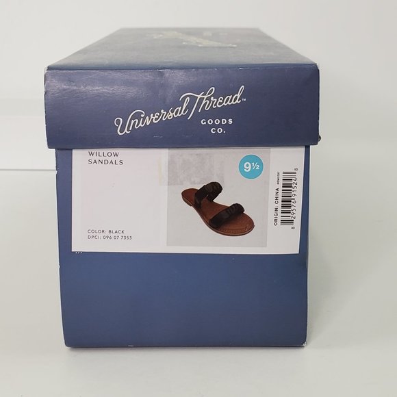 Universal Thread Black Brown Willow Slip-On Slide-On Flat Sandals NWT Size 9 1/2 - Picture 12 of 14